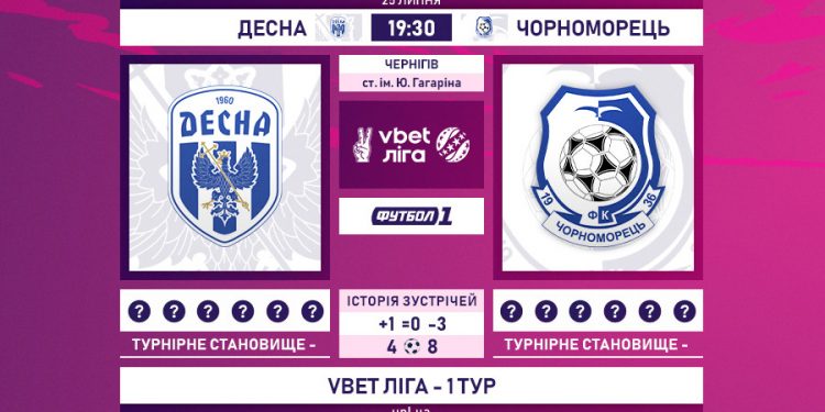Українська Прем’єр-Ліга. 1 тур. “Десна” не залишає камень на камені від одеського “Черноморця”